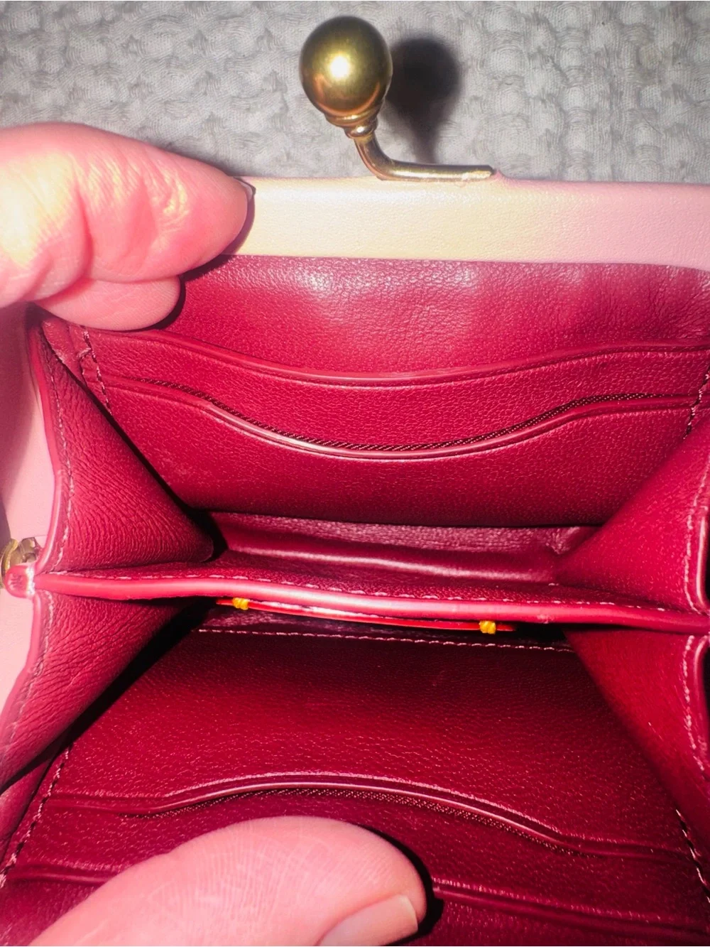COACH 1941 Kisslock Coin Change Purse PINK Glovetan Leather